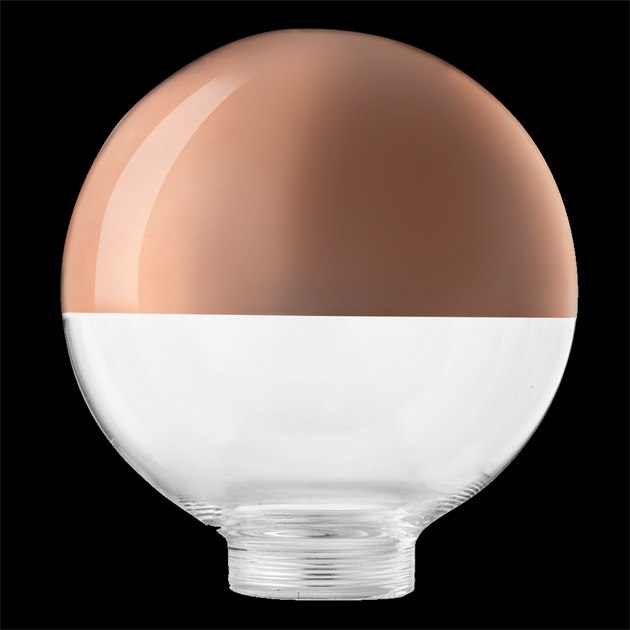 Glob glas 100mm toppförspeglad koppar 31,5mm gänga